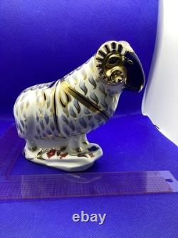 Royal Crown Derby Ram, 1st Quality Gold Stopper. 1990. Retired 1993