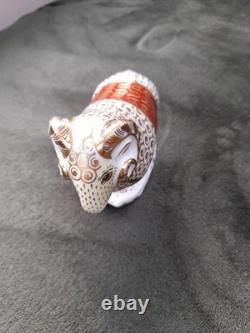 Royal Crown Derby Ram Of Colchis With Gold Stopper Certificate And Original Box