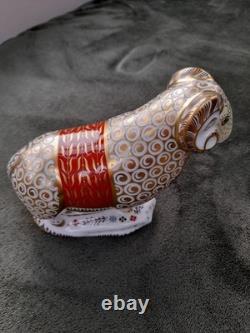 Royal Crown Derby Ram Of Colchis With Gold Stopper Certificate And Original Box