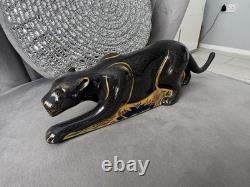 Royal Crown Derby Rare Black Panther Gold Stopper