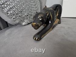 Royal Crown Derby Rare Black Panther Gold Stopper