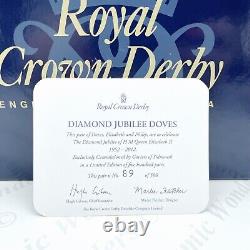 Royal Crown Derby Rare Royal'Diamond Jubilee Doves' Paperweights Ltd Edition