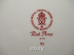 Royal Crown Derby Red Aves A74 Pattern 10½ ins. 6 x Dinner Plates SET TWO