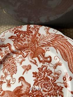 Royal Crown Derby Red Aves Round Handled Cake Plate Vintage 1971 Perfect 14/6