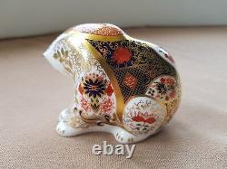 Royal Crown Derby Rocky Mountain Bear Paperweight, BNIB, Perfect, Gold Stopper