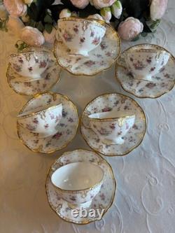 Royal Crown Derby Royal Antoinette 6 x cups and saucers