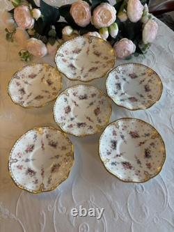 Royal Crown Derby Royal Antoinette 6 x cups and saucers