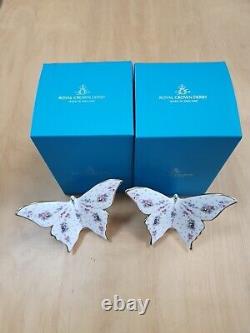 Royal Crown Derby Royal Antoinette BUTTERFLY PAIR 1ST QUALITY BRAND NEW Boxed