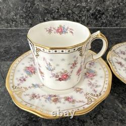 Royal Crown Derby Royal Antoinette Espresso Cups & Saucer X 2 Unused