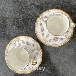 Royal Crown Derby Royal Antoinette Espresso Cups & Saucer X 2 Unused
