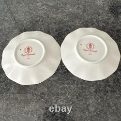 Royal Crown Derby Royal Antoinette Espresso Cups & Saucer X 2 Unused
