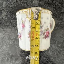 Royal Crown Derby Royal Antoinette Espresso Cups & Saucer X 2 Unused