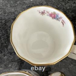 Royal Crown Derby Royal Antoinette Espresso Cups & Saucer X 2 Unused