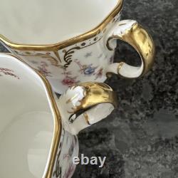 Royal Crown Derby Royal Antoinette Espresso Cups & Saucer X 2 Unused
