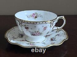 Royal Crown Derby Royal Antoinette Fine Bone China Teacup & Saucer