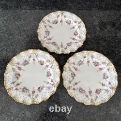 Royal Crown Derby, Royal Antoinette Fluted 20cm Salad 3 Plated Unused
