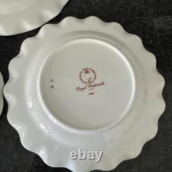 Royal Crown Derby, Royal Antoinette Fluted 20cm Salad 3 Plated Unused