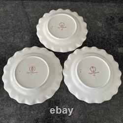 Royal Crown Derby, Royal Antoinette Fluted 20cm Salad 3 Plated Unused
