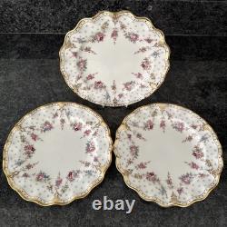 Royal Crown Derby, Royal Antoinette Fluted 20cm Salad 3 Plated Unused