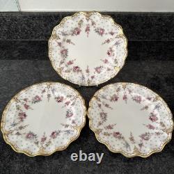 Royal Crown Derby, Royal Antoinette Fluted 20cm Salad 3 Plated Unused