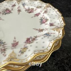 Royal Crown Derby, Royal Antoinette Fluted 20cm Salad 3 Plated Unused