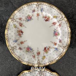 Royal Crown Derby, Royal Antoinette Fluted, 20cm Salad Plates Unused