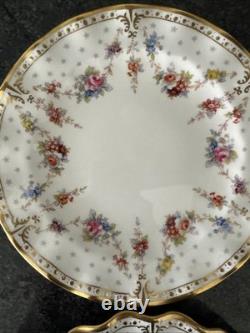 Royal Crown Derby, Royal Antoinette Fluted, 20cm Salad Plates Unused