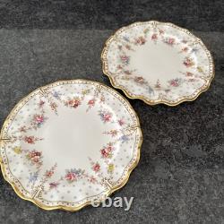 Royal Crown Derby, Royal Antoinette Fluted, 20cm Salad Plates Unused