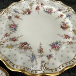 Royal Crown Derby, Royal Antoinette Fluted, 20cm Salad Plates Unused