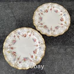 Royal Crown Derby, Royal Antoinette Fluted, 20cm Salad Plates Unused