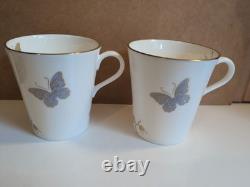 Royal Crown Derby Royal Butterfly A 1367 Bone China Mugs x 2 2nd Quality Used GC