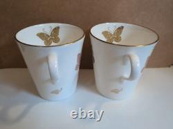 Royal Crown Derby Royal Butterfly A 1367 Bone China Mugs x 2 2nd Quality Used GC