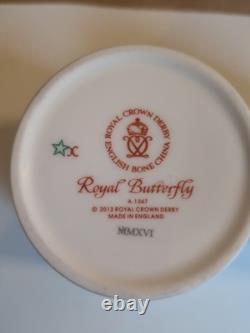Royal Crown Derby Royal Butterfly A 1367 Bone China Mugs x 2 2nd Quality Used GC