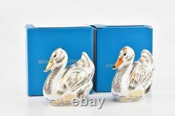 Royal Crown Derby Royal Cygnet Paperweights Charlotte & Louis LE 122/750