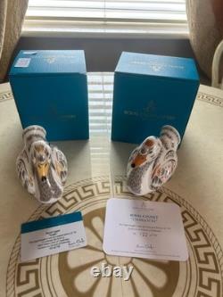 Royal Crown Derby Royal Cygnet Paperweights Charlotte & Louis LE 122/750