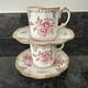 Royal Crown Derby, Royal Pinxton Roses 2 Coffee Cups & Saucers Unused