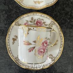 Royal Crown Derby, Royal Pinxton Roses 2 Coffee Cups & Saucers Unused