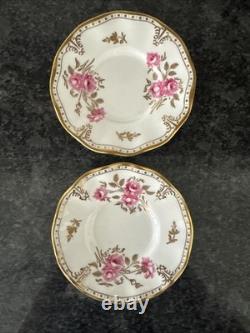 Royal Crown Derby, Royal Pinxton Roses 2 Coffee Cups & Saucers Unused