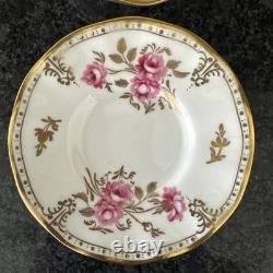 Royal Crown Derby, Royal Pinxton Roses 2 Coffee Cups & Saucers Unused