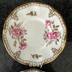 Royal Crown Derby, Royal Pinxton Roses 2 Coffee Cups & Saucers Unused