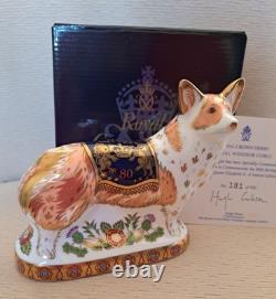 Royal Crown Derby Royal Windsor Corgi. Ltd Ed. Cert. Gold Stop. Box