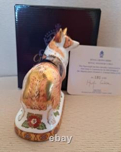 Royal Crown Derby Royal Windsor Corgi. Ltd Ed. Cert. Gold Stop. Box