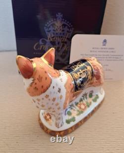Royal Crown Derby Royal Windsor Corgi. Ltd Ed. Cert. Gold Stop. Box