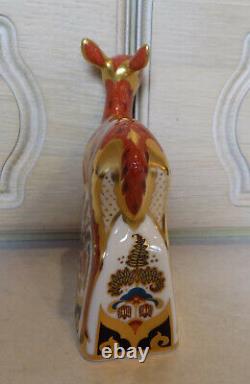 Royal Crown Derby SHERWOOD FAWN Gold Stopper, Certificate & Boxed