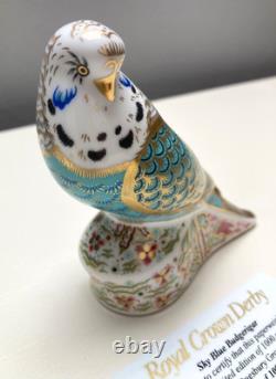 Royal Crown Derby SKY BLUE Budgerigar Limited Ed. 1000 Paperweight Boxed