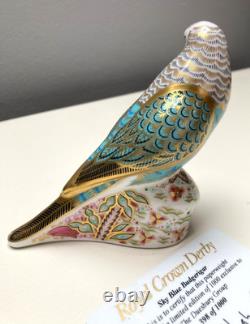 Royal Crown Derby SKY BLUE Budgerigar Limited Ed. 1000 Paperweight Boxed