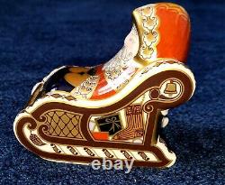 Royal Crown Derby Santa On Sleigh Gold Stopper