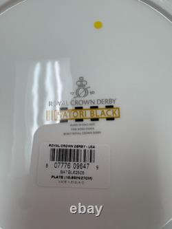 Royal Crown Derby Satori Black Dinner Plate New! 10.5D