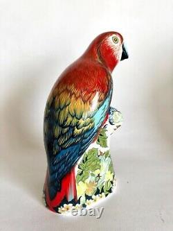 Royal Crown Derby Scarlet Macaw Parrot Paperweight Boxed Gold Stopper