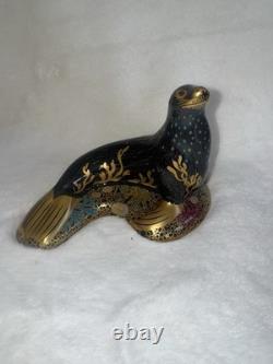 Royal Crown Derby Sea Lion Gold Paperweight with Stopper